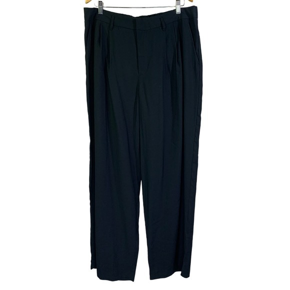A NEW DAY Pleated Elastic Back Waist Wide Leg Slacks Pants w/Pockets NWT - Picture 1 of 13